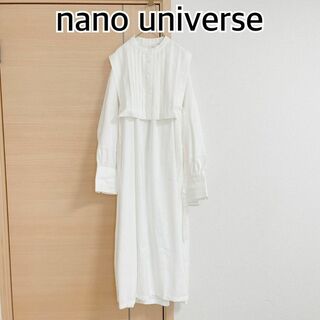 ナノユニバース(nano・universe)のナノユニバース　nano universe　長袖　コンビワンピース　ホワイト(ロングワンピース/マキシワンピース)
