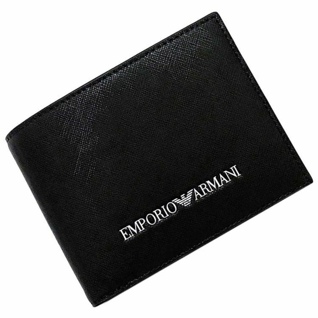 Emporio Armani - エンポリオ アルマーニ 二つ折り 財布 ブラック 黒の