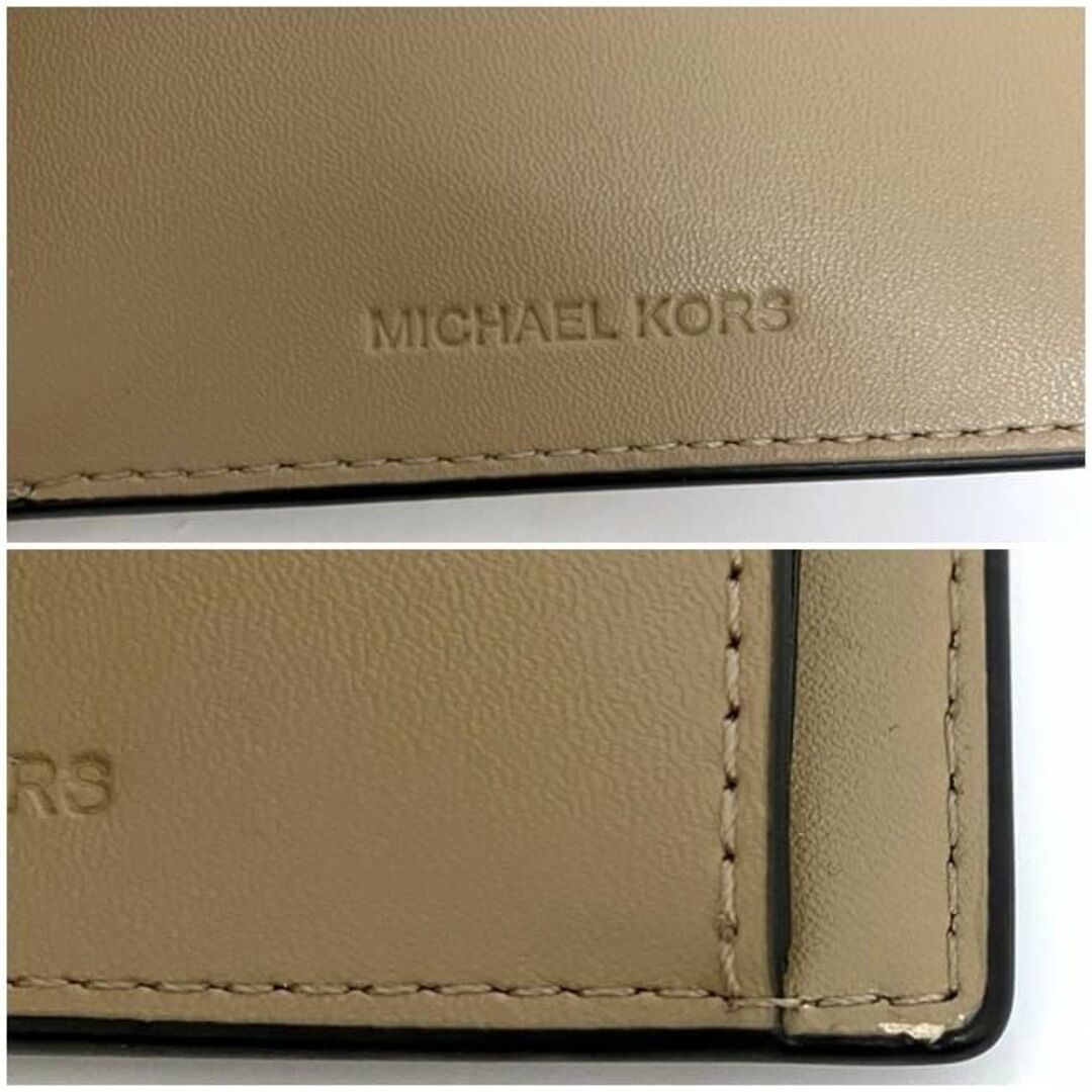 マイケルコース 二つ折り 財布 ブラウン ベージュ