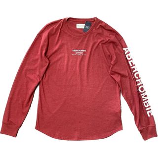 アバクロンビーアンドフィッチ(Abercrombie&Fitch)のAbercrombie&Fitchアバクロ★メンズ★袖ロゴのロングスリーブＭ(Tシャツ/カットソー(七分/長袖))