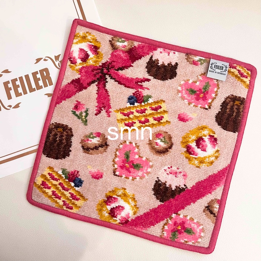 FEILER(フェイラー)のフェイラー　ハッピーモーメント　ハンカチ　ピンク　新品　新作 レディースのファッション小物(ハンカチ)の商品写真