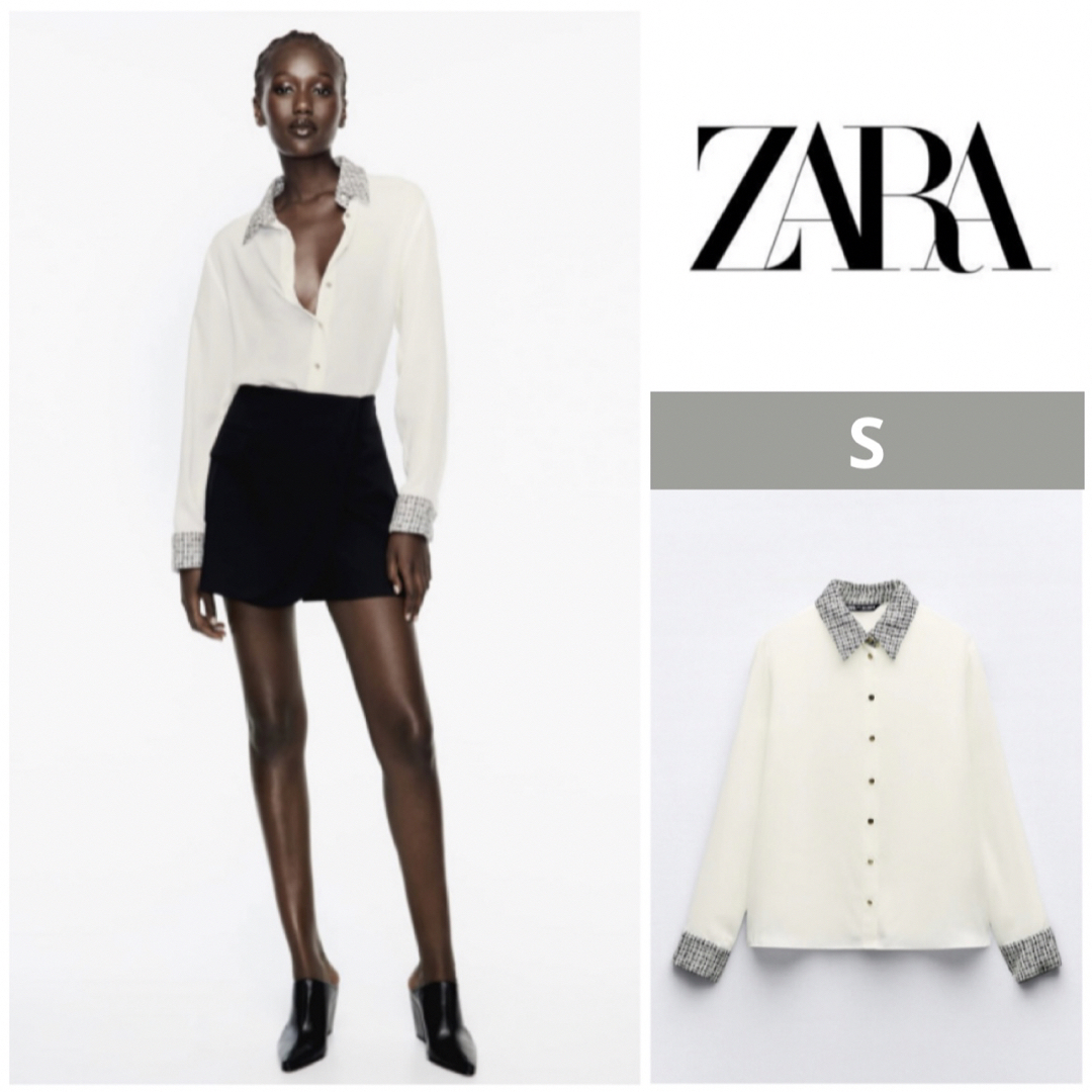 完売品！！【タグ付き新品未使用】ZARA ザラ コンビシャツ