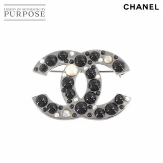 レア　シャネル　Chanel ココマーク　白黒　パール　シルバー　ブローチ