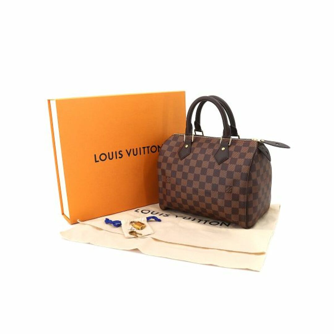 未使用 展示品 ルイ ヴィトン LOUIS VUITTON ダミエ スピーディ 25 ハンド バッグ エベヌ ブラウン N41365 ゴールド 金具 VLP 90204541