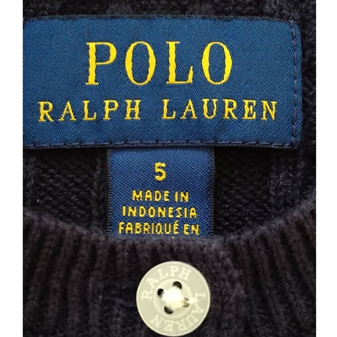 POLO RALPH LAUREN(ポロラルフローレン)のラルフローレン　カーディガン　キッズ　5 キッズ/ベビー/マタニティのキッズ服女の子用(90cm~)(カーディガン)の商品写真