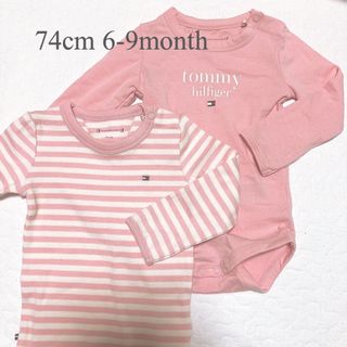 トミーヒルフィガー(TOMMY HILFIGER)のtommy 長袖ロンパース ピンク 2枚セット(ロンパース)