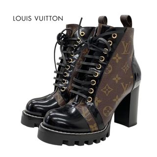 ルイヴィトン(LOUIS VUITTON)のルイヴィトン LOUIS VUITTON スタートレイルライン ブーツ ショートブーツ  レザー ブラウン ブラック モノグラム アンクルブーツ(ブーツ)