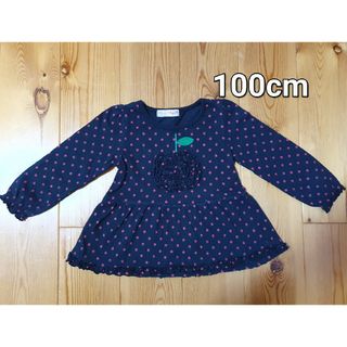 長袖 Tシャツ 100cm 女の子 トップス 黒 チュニック(Tシャツ/カットソー)