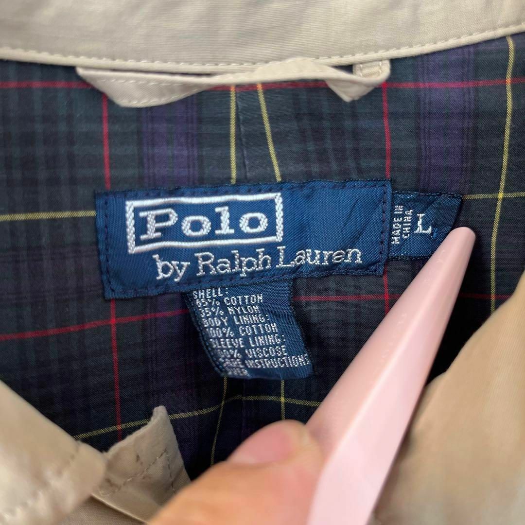 POLO RALPH LAUREN(ポロラルフローレン)のヴィンテージ古着　ポロラルフローレンオーバーサイズステンカラーコート　サイズL メンズのジャケット/アウター(ステンカラーコート)の商品写真