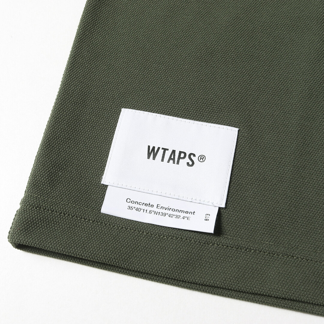 WTAPS ダブルタップス Tシャツ サイズ:M 23SS ワンポイント刺繍 鹿の子 クルーネック 半袖 Tシャツ BIRTH / SS/ POLY M 02 オリーブドラブ トップス カットソー 【メンズ】【美品】