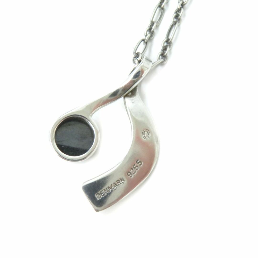 美品★GEORG JENSEN ジョージジェンセン SV925×ヘマタイト ネックレス/ペンダント レディース シルバー 重量8.1g エレガント◎