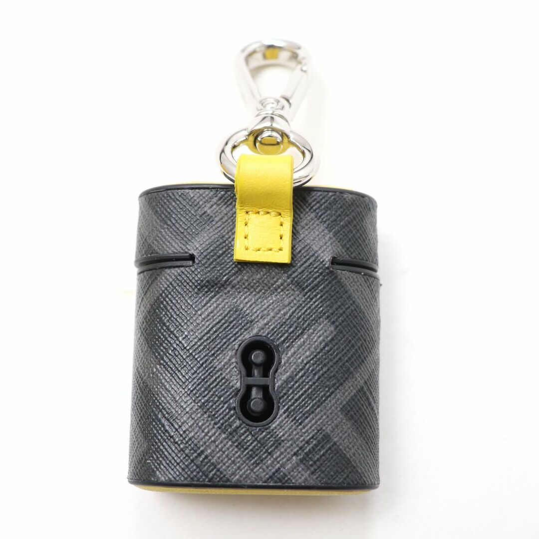 未使用品★FENDI フェンディ 7AR987 ズッカ 総柄 レザー AirPods case／イヤホンケース ブラック×イエロー 箱・保管袋・リボン付き