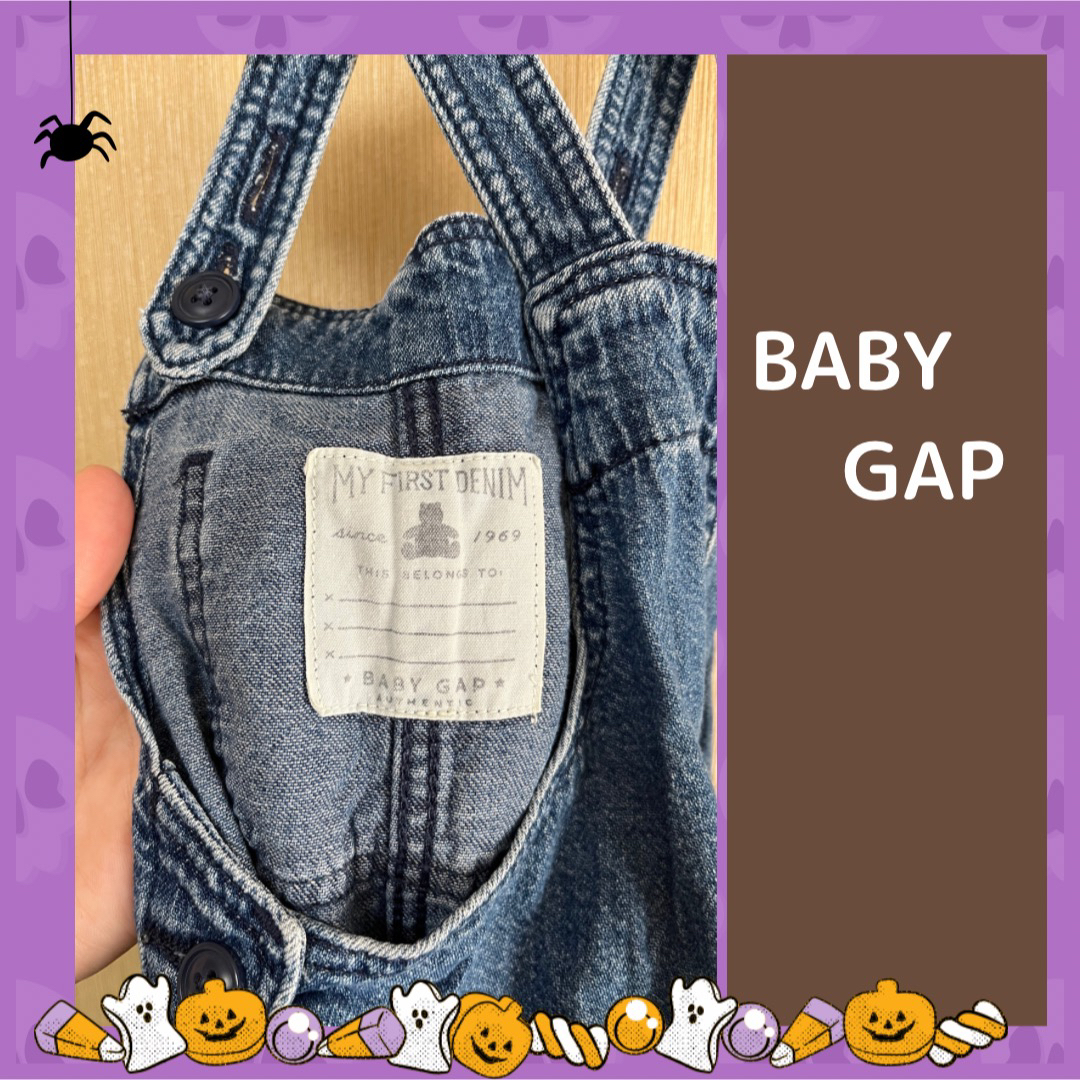 babyGAP(ベビーギャップ)の【Baby GAP】90cm デニムオーバーオール　男女兼用　子供服　ロンパース キッズ/ベビー/マタニティのキッズ服男の子用(90cm~)(パンツ/スパッツ)の商品写真