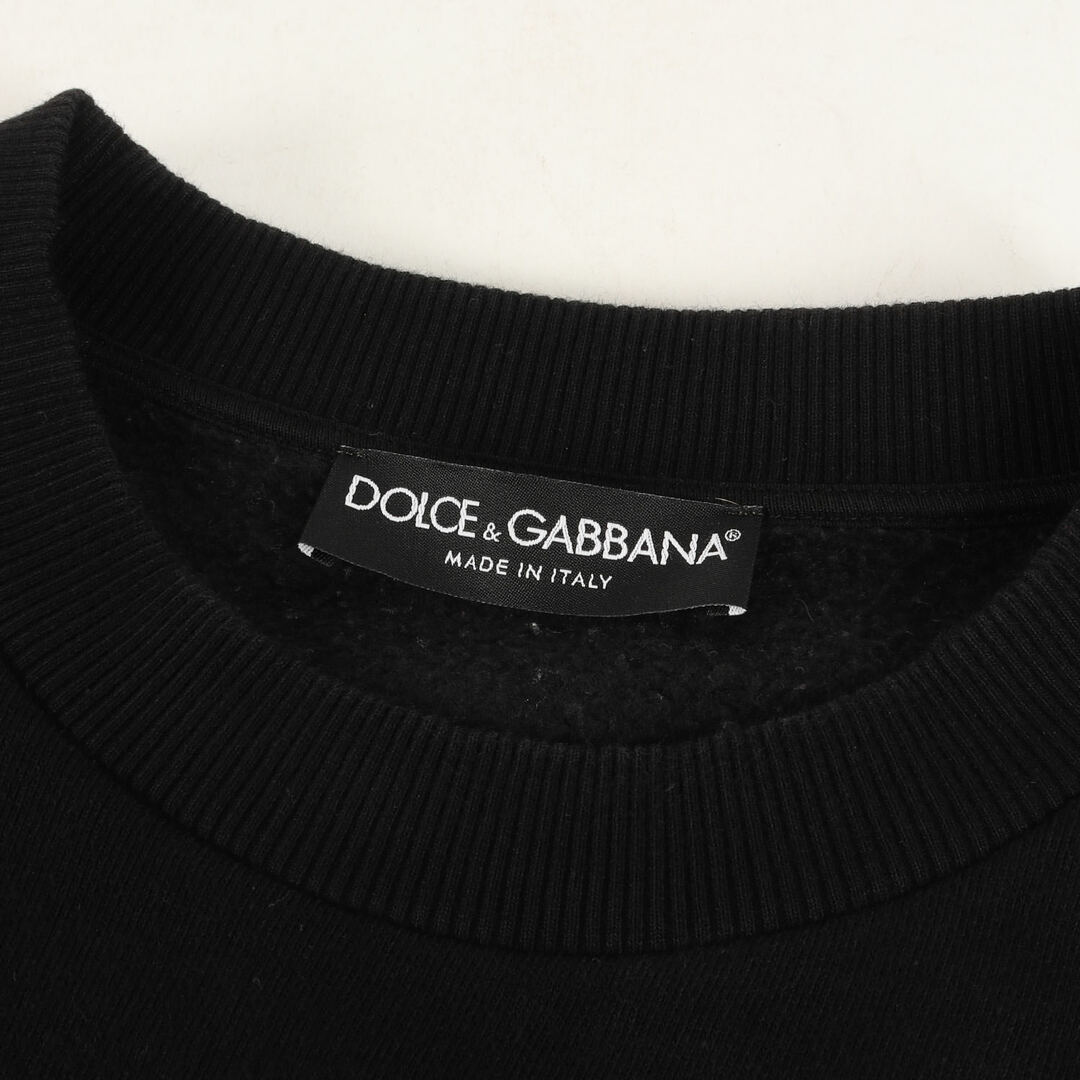 DOLCE&GABBANA ドルチェ&ガッバーナ スウェット サイズ:52 近年モデル オーバーサイズ ビークラウン刺繍 コットン スウェットシャツ Oversized Bee & Crown Sweatshirt トップス トレーナー プルオーバー 裏起毛 ブラック 黒 イタリア製 【メンズ】