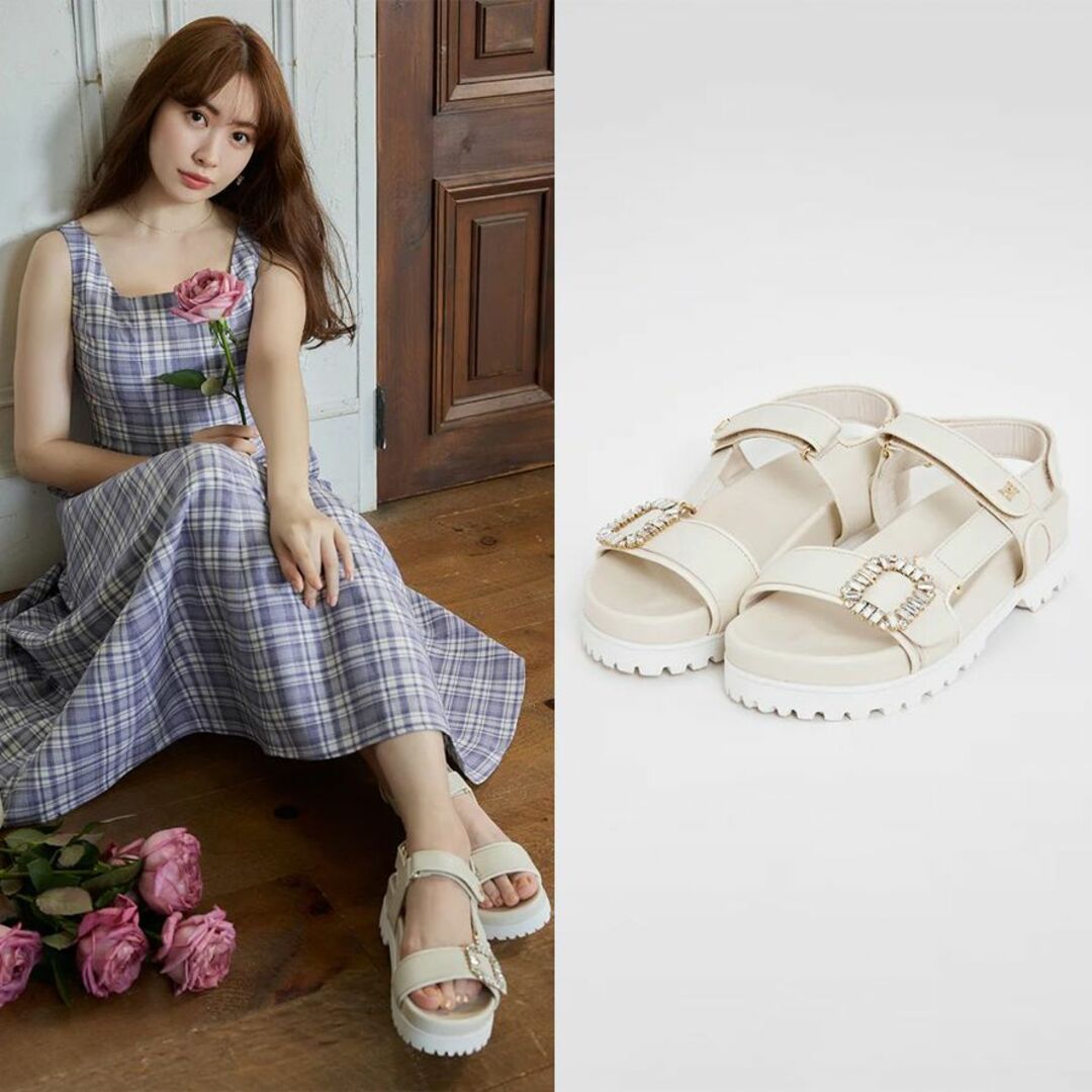 Her lip to - ハーリップトゥ Crystal Slingback Sandals ホワイト Lの