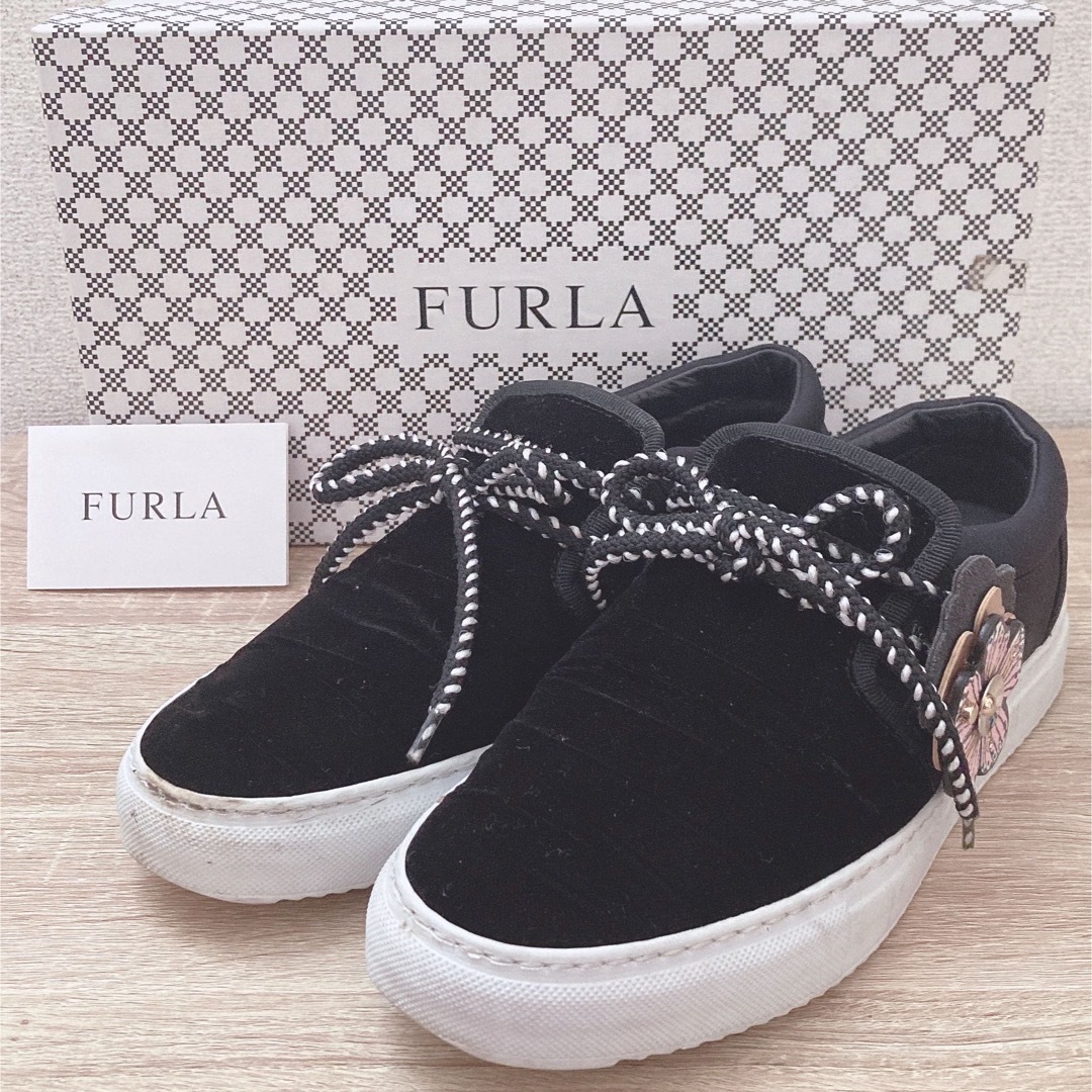 Furla - 【良品】FURLA フルラ スリッポン スニーカー お花 2way