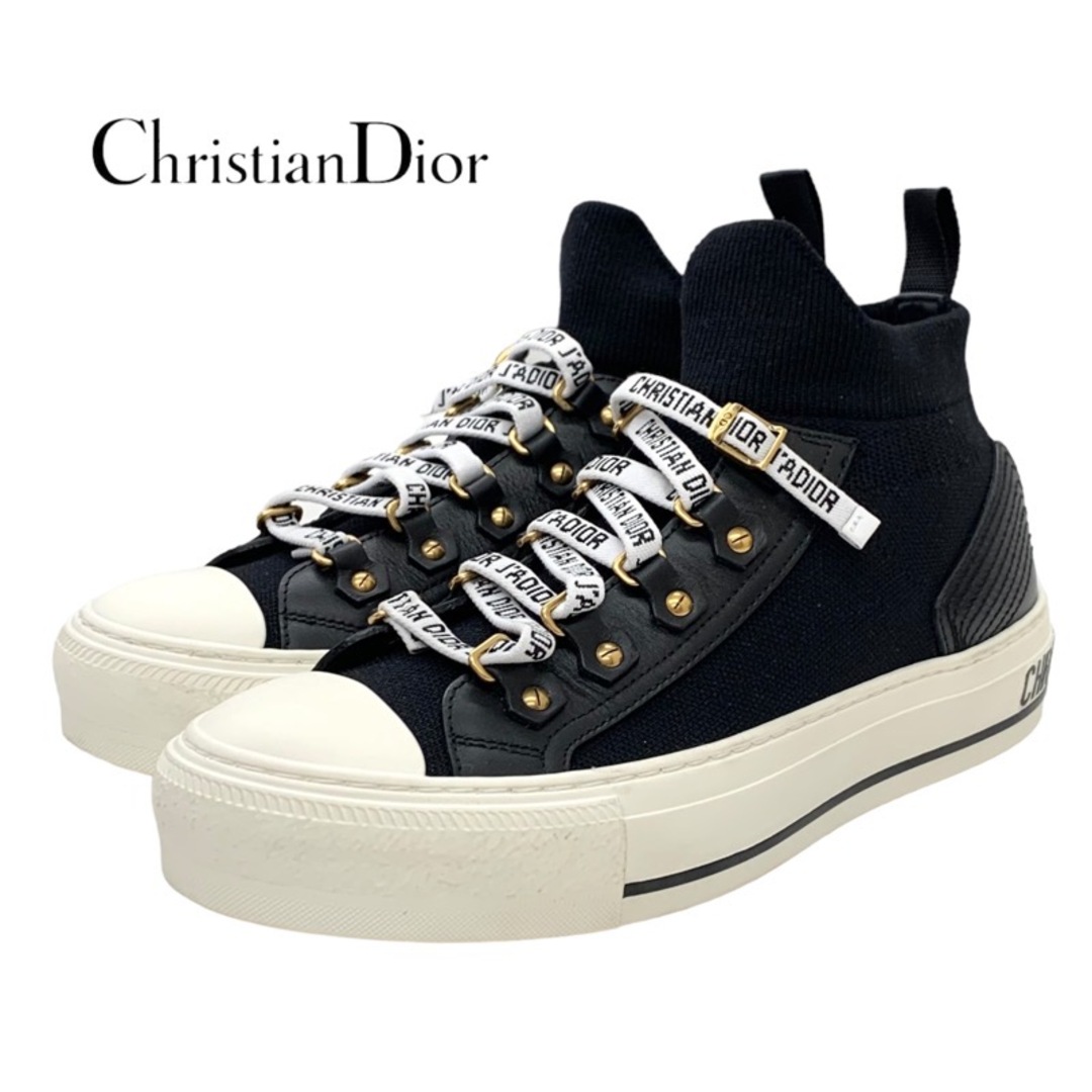クリスチャンディオール CHRISTIAN DIOR WALK'N'DIOR スニーカー 靴 シューズ ニット レザー ブラック ホワイト ソックススニーカー