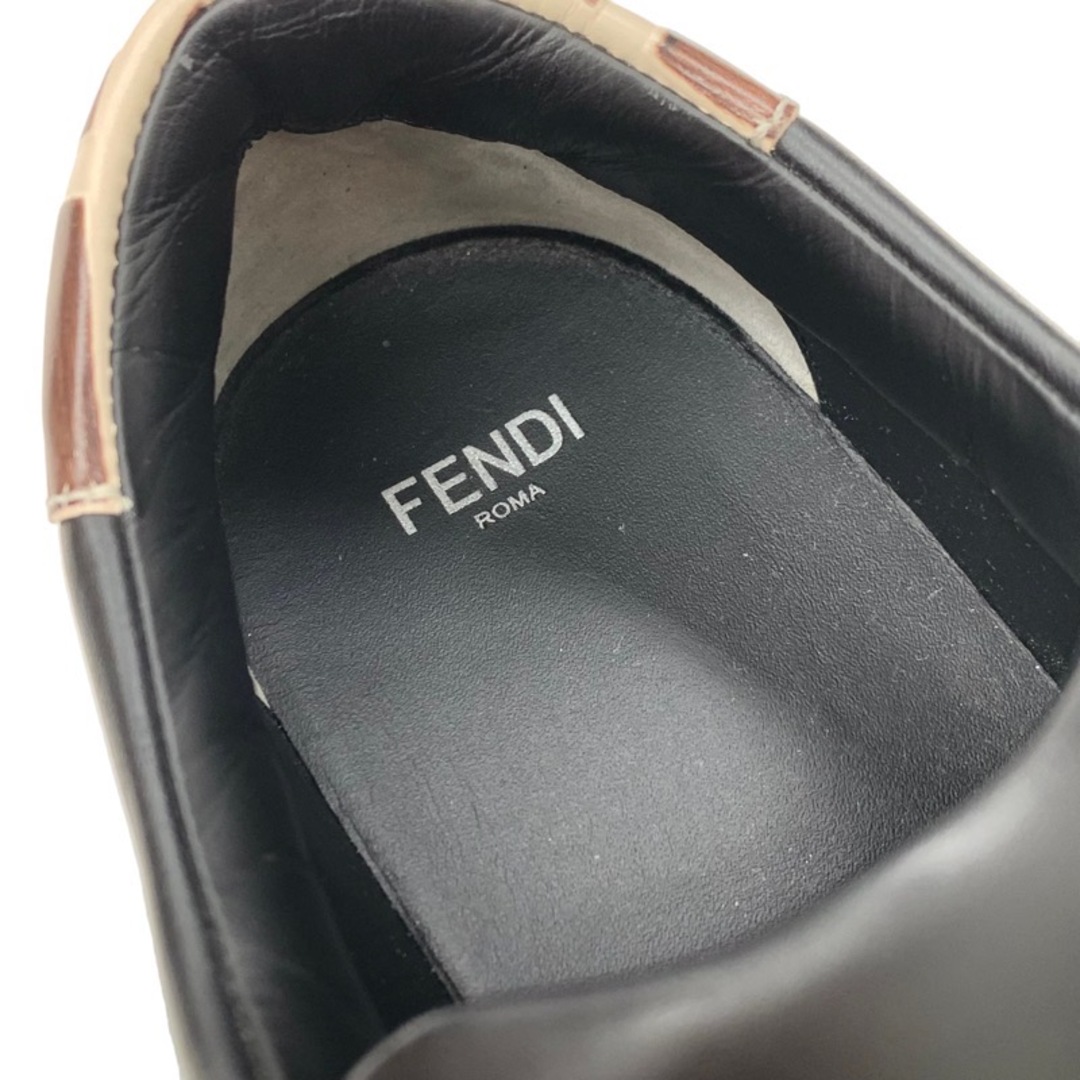 フェンディ FENDI スニーカー 靴 シューズ レザー ブラック ベージュ ズッカ