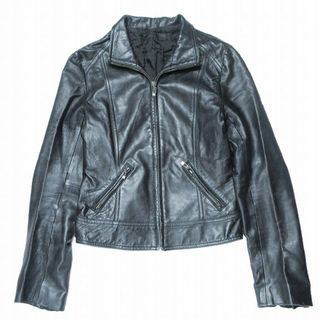 美品　アイシービー　ICB　シングルライダースジャケット　ラムレザー　黒　M