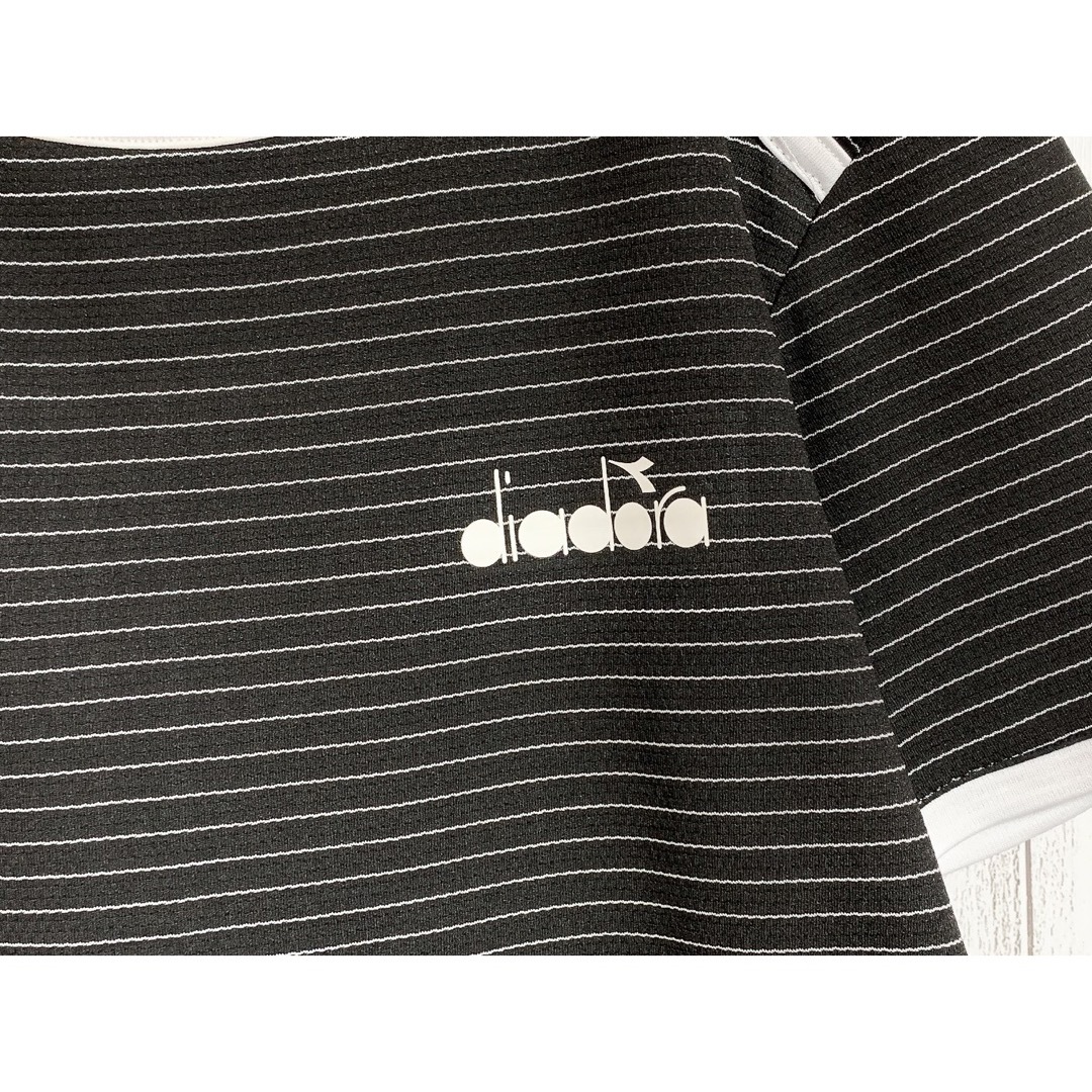 DIADORA(ディアドラ)の[美品] diadora テニスウェア ボーダーTシャツ スポーツ/アウトドアのテニス(ウェア)の商品写真