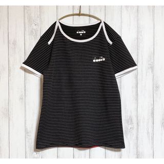 ディアドラ(DIADORA)の[美品] diadora テニスウェア ボーダーTシャツ(ウェア)