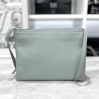 セリーヌ　CELINE ラージトリオ ショルダーバッグ シルバー18cmD