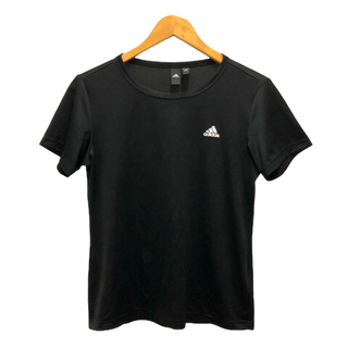 アディダス(adidas)のアディダス カットソー Tシャツ スポーツウェア ワンポイントロゴ 半袖 M 黒(Tシャツ(半袖/袖なし))