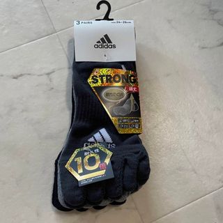 アディダス(adidas)のアディダス　５本指靴下　24-26cm 3足組　新品(ソックス)