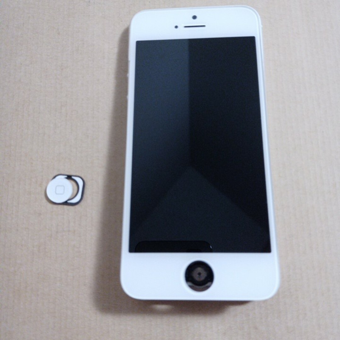 ジャンク 破損品 iPhone 5 White ホワイト シルバー