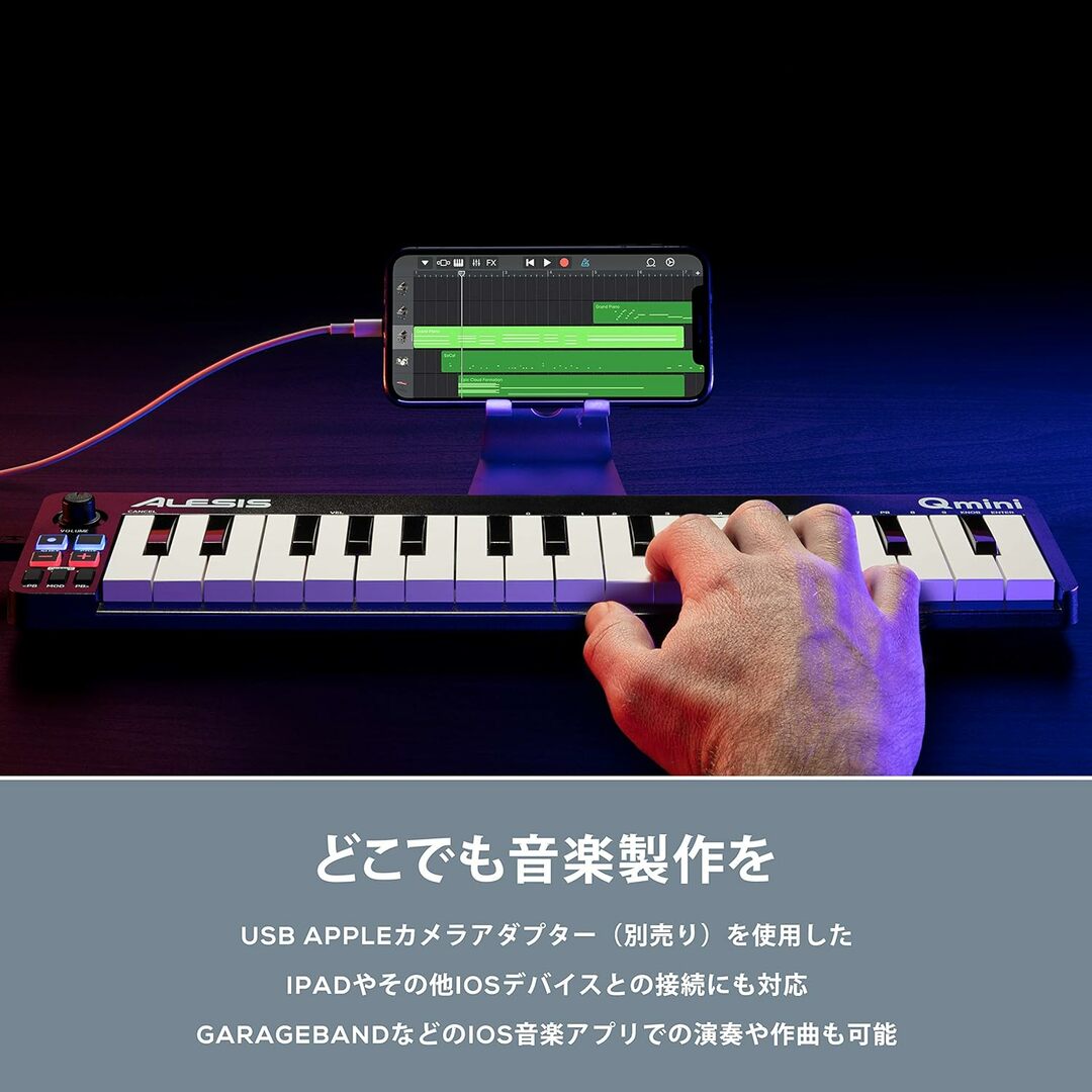 未使用★Alesis MIDIキーボード Qmini USBコントローラー 32鍵 ベロシティ対応 音楽製作 リプロス DTM DAW 送料無料 4