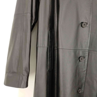 オットーコレクション 羊革 ラムレザー × ニット コート 黒 ジャケット