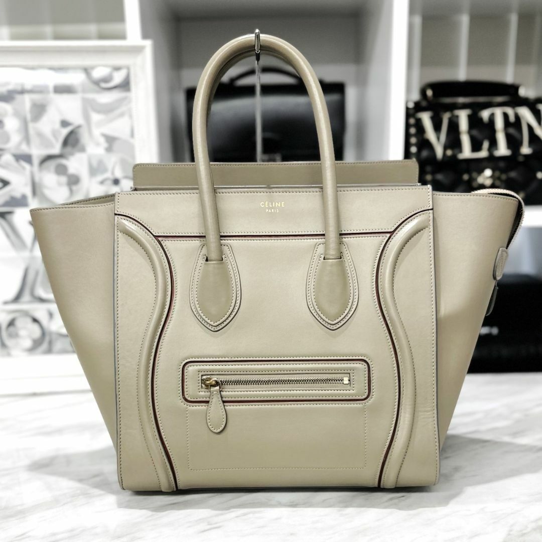 celine   セリーヌ ラゲージ ミニ レザー トートバッグ グレージュ 美