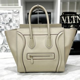 セリーヌ(celine)のセリーヌ　ラゲージ　ミニ　レザー　トートバッグ　グレージュ　美品☆(トートバッグ)