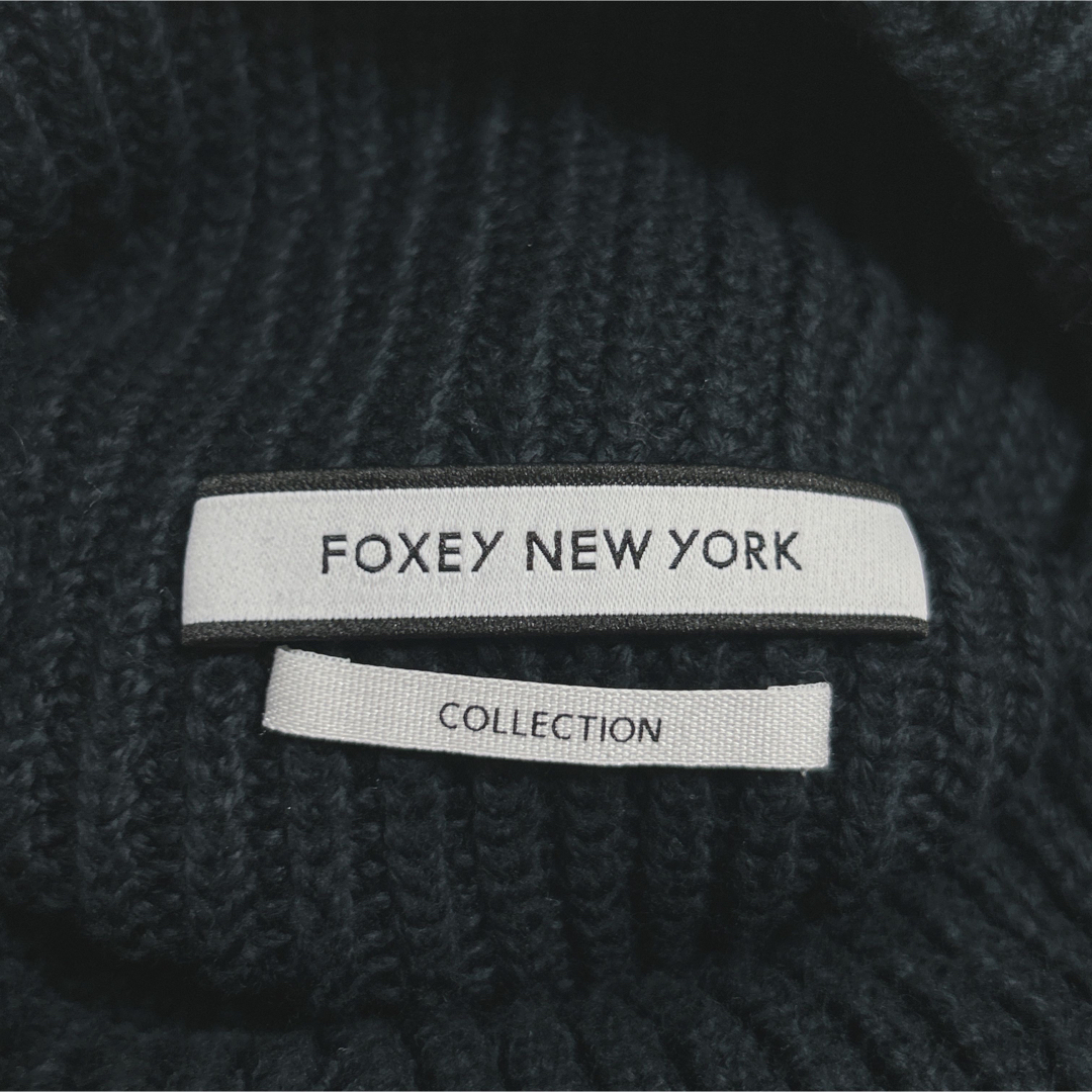 FOXEY NEW YORK ニット 定価¥6.3万 カタログ掲載品 F 紺色