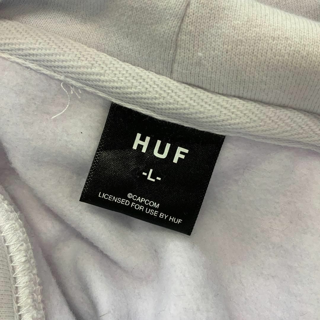 【L】HUF ハフ 裏起毛パーカー MIX BOX LOGO ホワイト