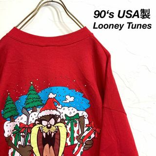 美品 90s USA製 Looney Tunes タスマニアンデビル スウェット(スウェット)