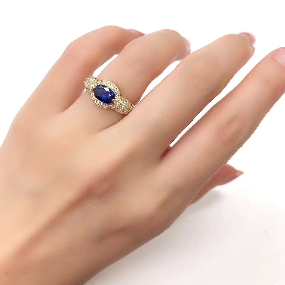 K18YG サファイア　1.70 ダイヤモンド　0.55 リング　指輪 メンズのアクセサリー(リング(指輪))の商品写真