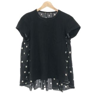 サカイ(sacai)のsacai サカイ 20SS Polka Dot T-Shirt ポルカドット ドッキングブラウス ブラック 1(シャツ/ブラウス(半袖/袖なし))