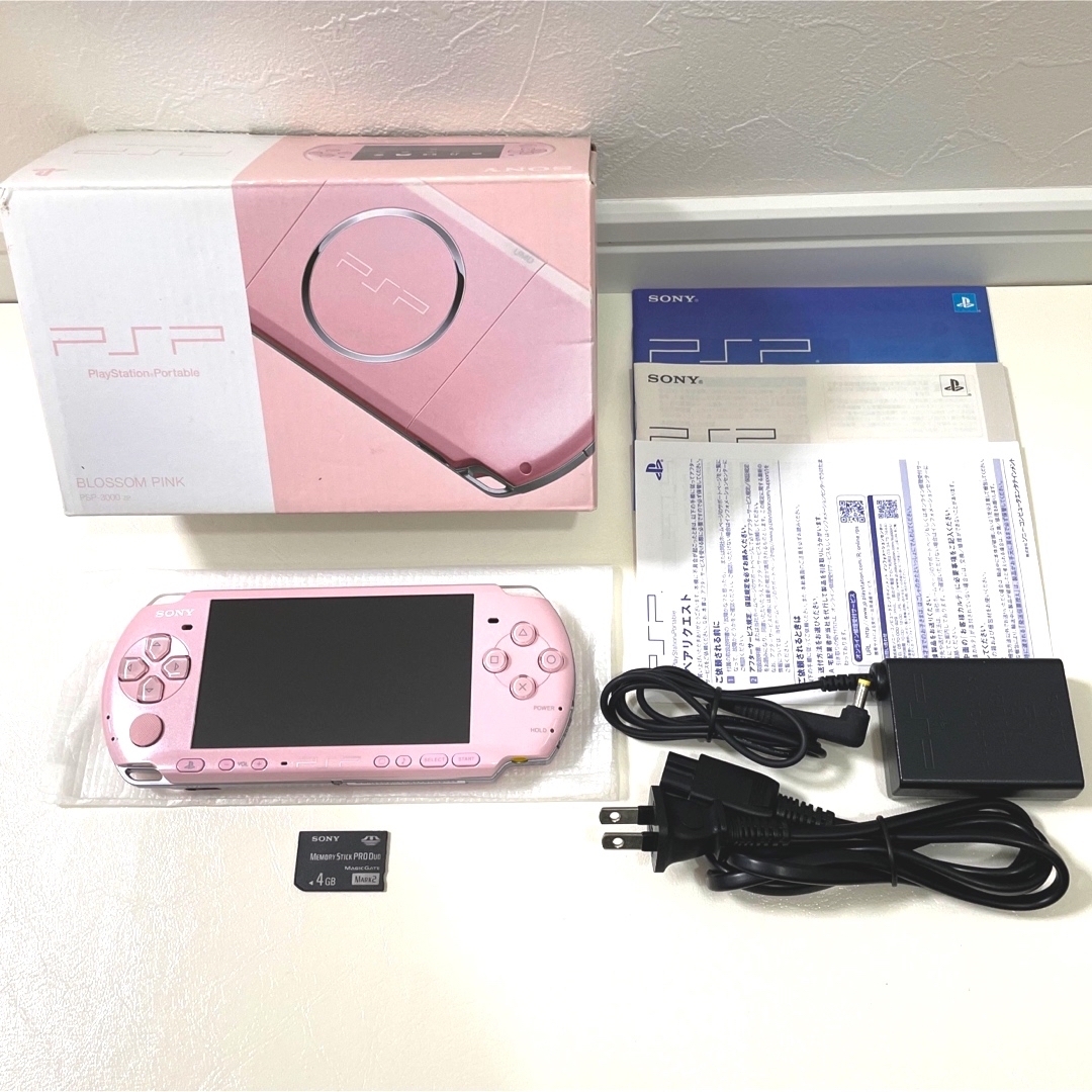 PSP 3000 ブロッサム ピンク 本体 充電器 純正 PSP-3000ZP-