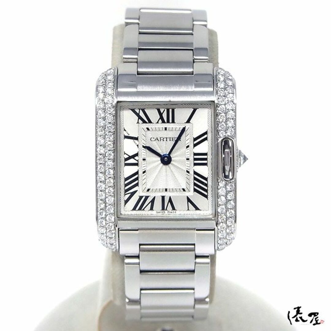 Cartier(カルティエ)の【ダイヤベゼル】カルティエ タンクアングレーズ SM 美品 レディース Cartier 時計 腕時計 中古【送料無料】 レディースのファッション小物(腕時計)の商品写真