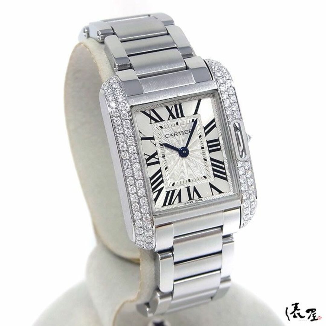 Cartier(カルティエ)の【ダイヤベゼル】カルティエ タンクアングレーズ SM 美品 レディース Cartier 時計 腕時計 中古【送料無料】 レディースのファッション小物(腕時計)の商品写真