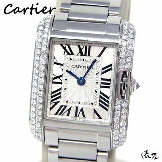 カルティエ(Cartier)の【ダイヤベゼル】カルティエ タンクアングレーズ SM 美品 レディース Cartier 時計 腕時計 中古【送料無料】(腕時計)