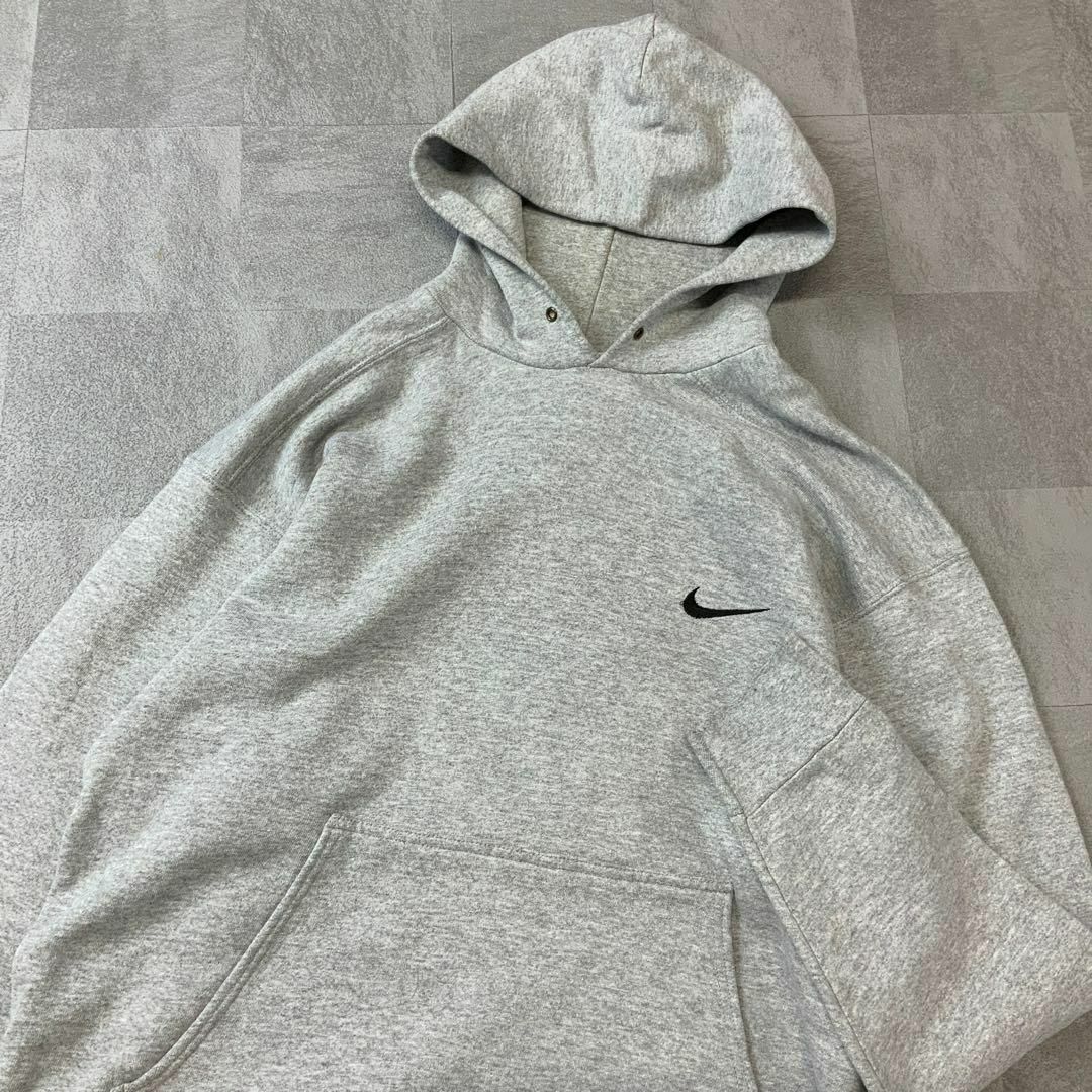 NIKE - 良品 90's USA製 NIKE フーディパーカー 霜降りグレー 銀タグの