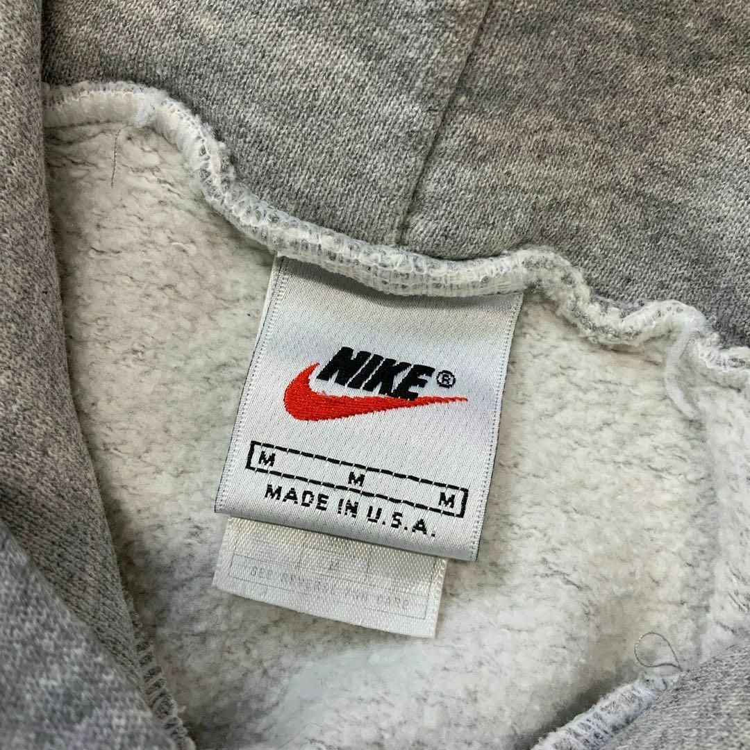 NIKE - 良品 90's USA製 NIKE フーディパーカー 霜降りグレー 銀タグの