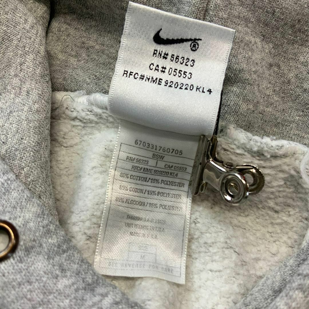 NIKE - 良品 90's USA製 NIKE フーディパーカー 霜降りグレー 銀タグの