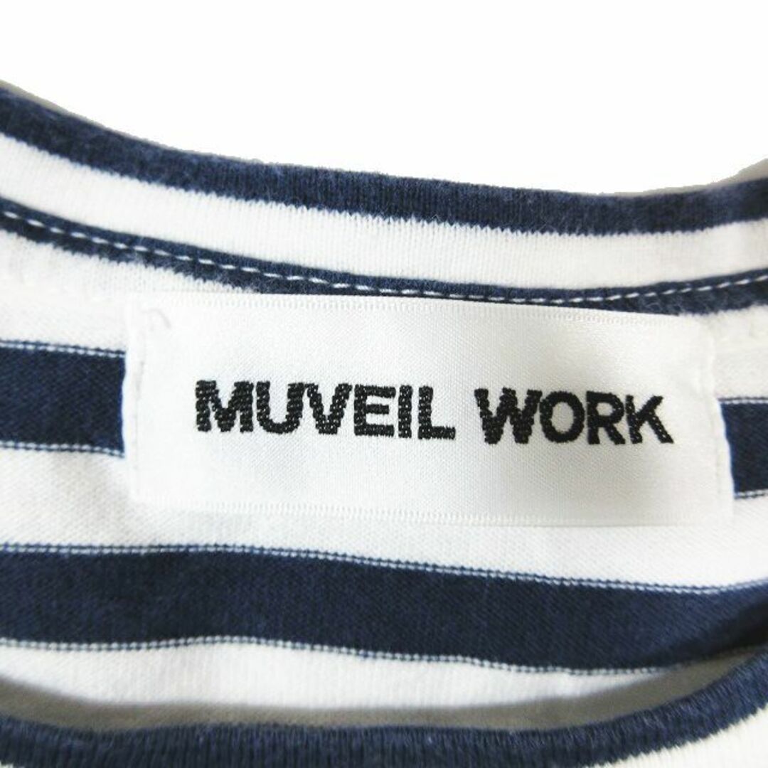 MUVEIL WORK(ミュベールワーク)のミュベールワーク MUVEIL WORK Tシャツ カットソー ボーダー 36 レディースのトップス(Tシャツ(半袖/袖なし))の商品写真