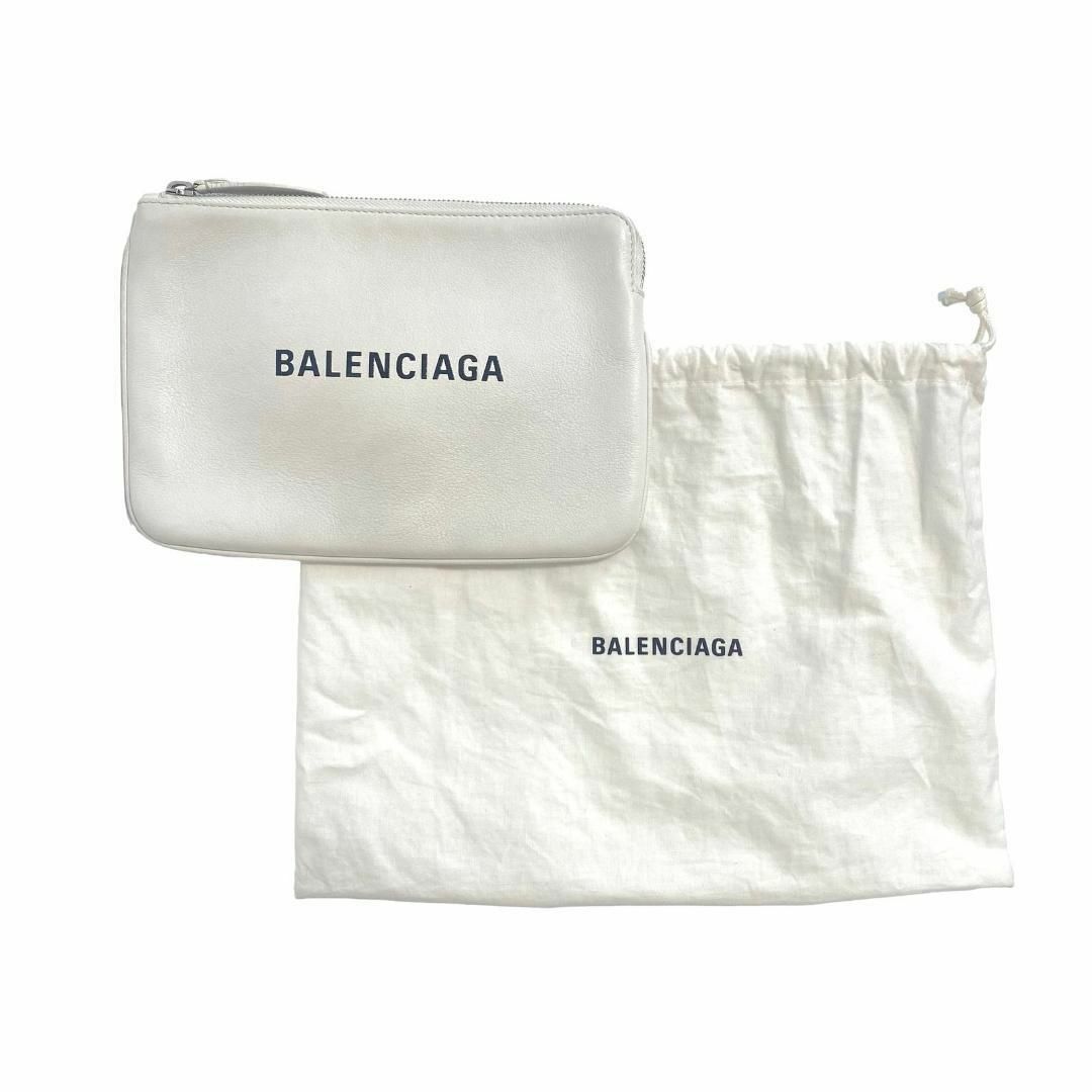 バレンシアガ BALENCIAGA ポーチ 白 ホワイト レザー-