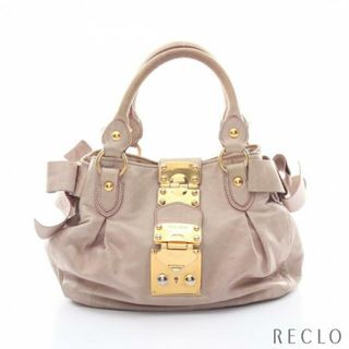 miumiu - VITELLO LUX ハンドバッグ レザー ダスティピンク サイド