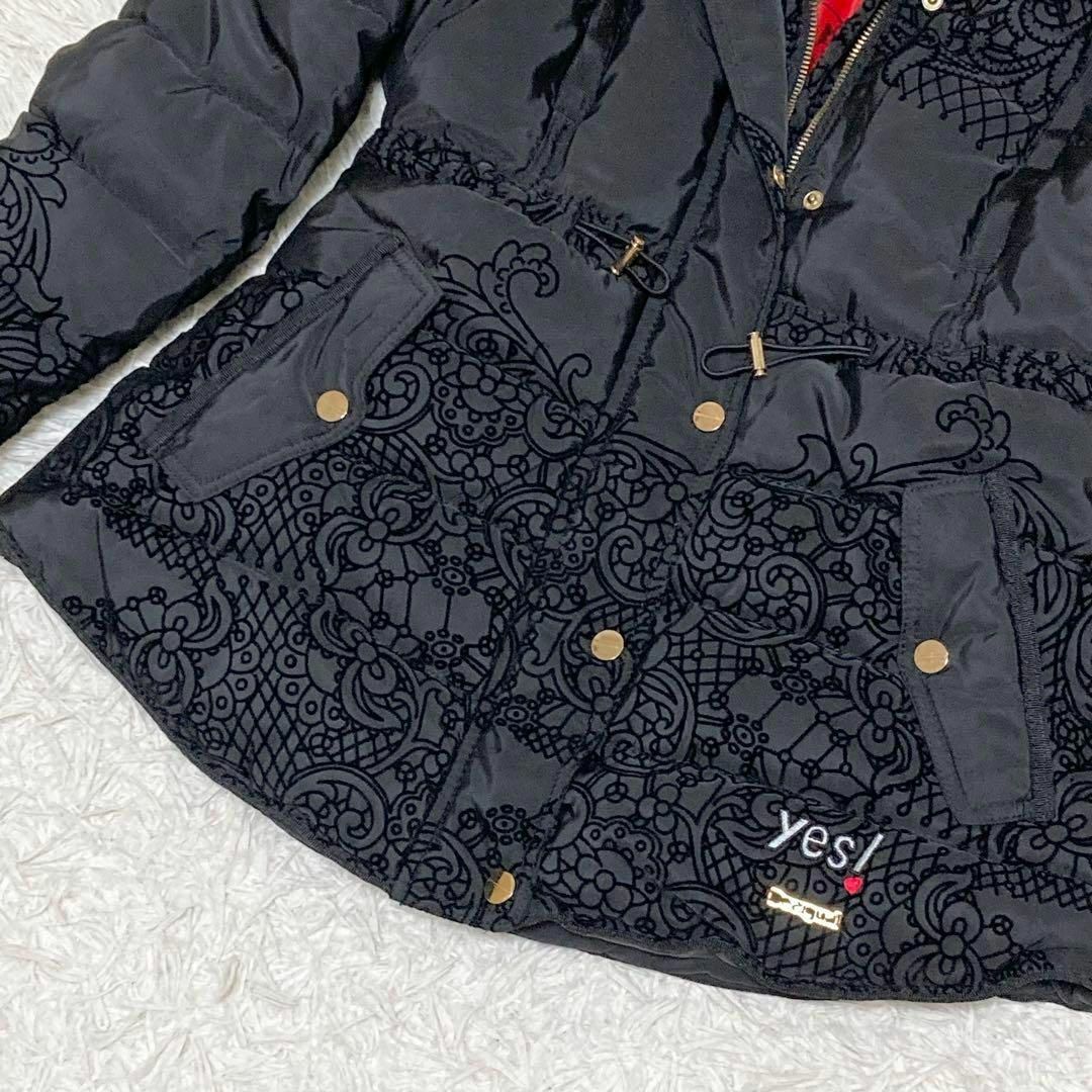 DESIGUAL(デシグアル)の美品　デシグアル　中綿ジャケット　フロッキー　総柄　ファー　42 レディースのジャケット/アウター(ダウンジャケット)の商品写真