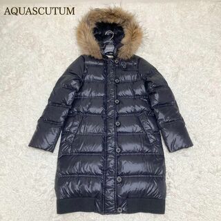 【良品・大きいサイズ】Aquascutum ダウンジャケット リバーシブル 黒